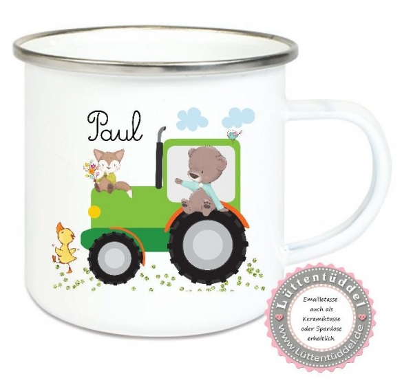 Tracktor Trecker Tasche Wechselwäsche Wechselkleidung Name für Kindergarten  Wunschname KITA Kindergarten Einschulung Lüttentüddel®
